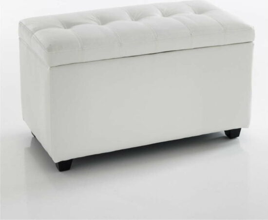 Bílá lavice s úložným prostorem