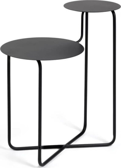 Černý kovový odkládací stolek Kave