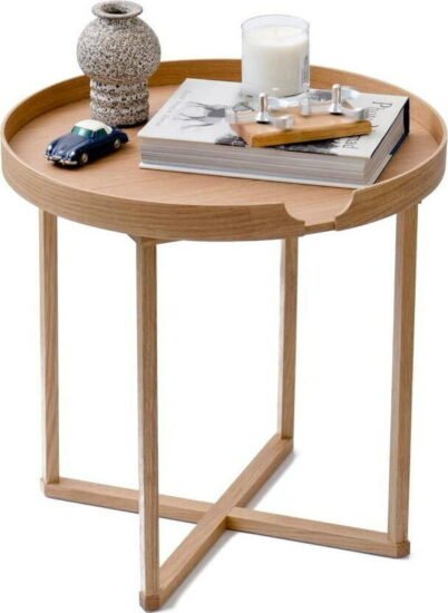 Odkládací stolek z dubového dřeva s odnímatelnou