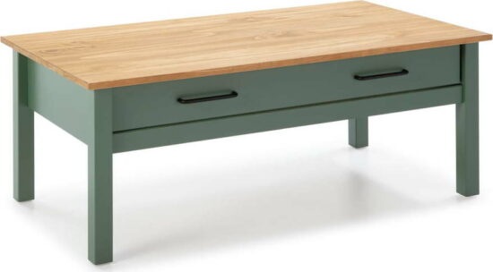 Zelený dřevěný konferenční stolek