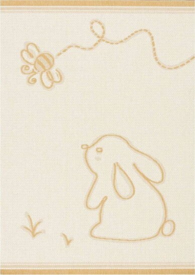 Žluto-béžový antialergenní dětský koberec 170x120 cm Rabbit