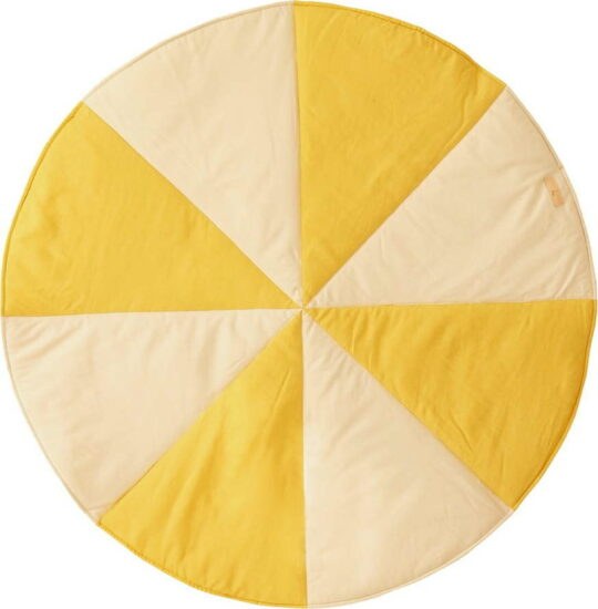 Žluto-béžová dětská hrací deka Honey Circus