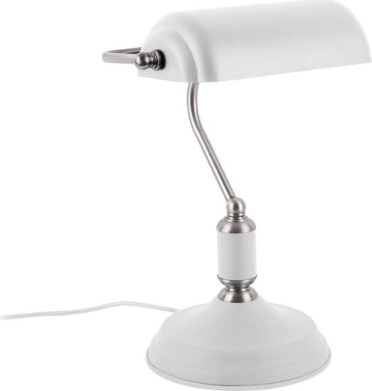 Bílá stolní lampa s detaily ve