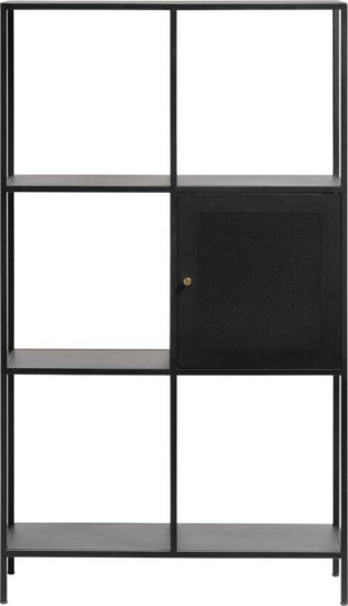 Černá kovová knihovna 80x138 cm Malibu