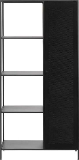 Černá kovová knihovna 90x180 cm Malibu