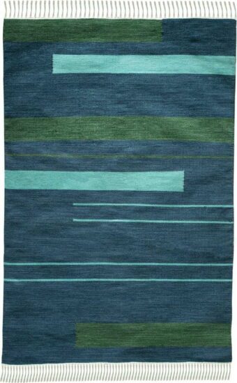 Tmavě modrý oboustranný venkovní koberec z recyklovaného plastu Green