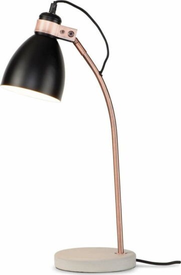 Černo-šedá stolní lampa s kovovým stínidlem (výška 50