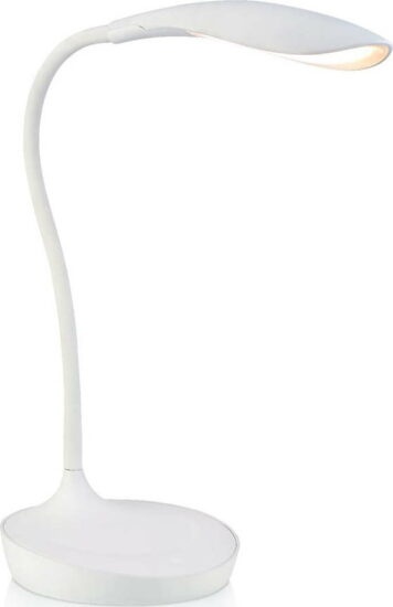 Bílá stolní lampička s USB