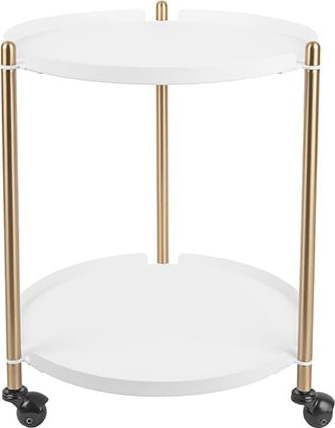 Kovový odkládací stolek v bílo-zlaté