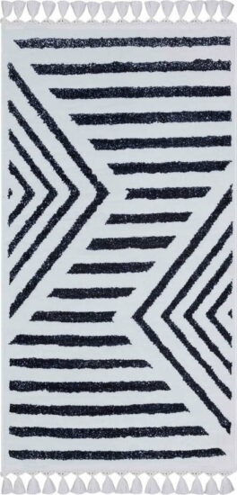 Bílo-modrý pratelný koberec 180x120 cm