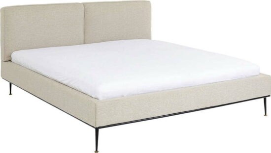 Béžová čalouněná dvoulůžková postel Kare Design