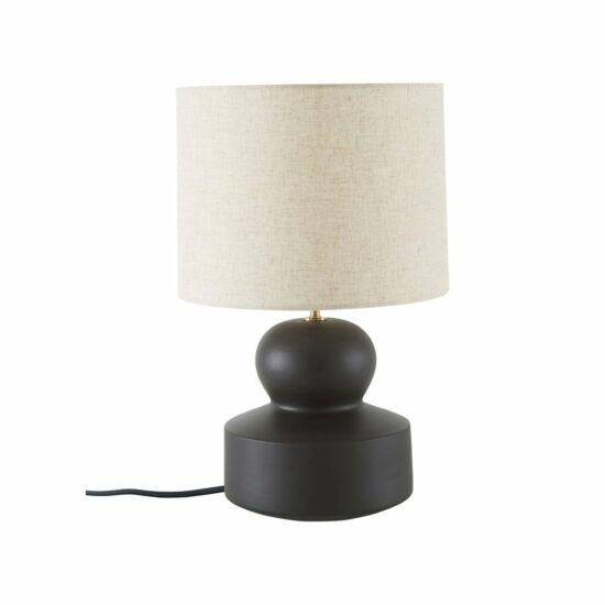Černo-béžová keramická stolní lampa Westwing Collection