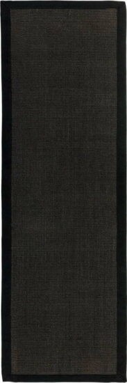 Černý koberec běhoun 240x68 cm Sisal