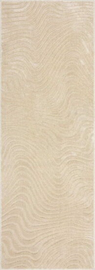 Béžový vlněný koberec běhoun 80x230 cm