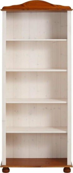 Bílo-hnědá knihovna z borovicového dřeva 70x181
