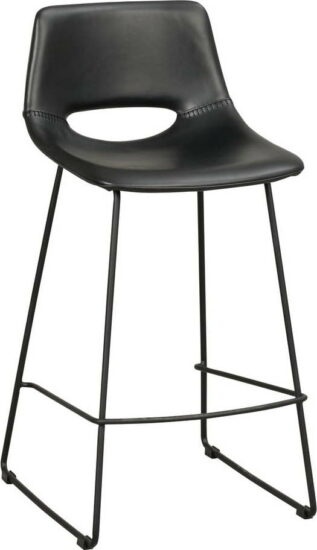 Černé barové židle v sadě 2 ks