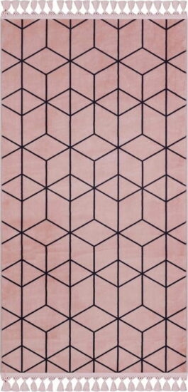 Růžový pratelný koberec 150x80 cm