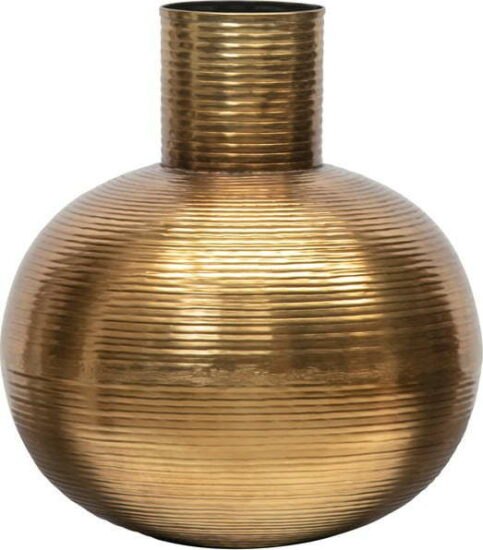 Kovová váza ve zlatém dekoru