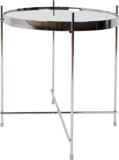 Odkládací stolek ve stříbrné barvě