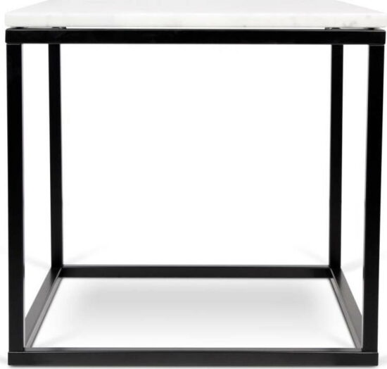 Konferenční stolek s černým podnožím a bílou mramorovou deskou