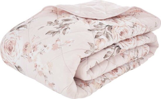 Růžový prošívaný přehoz přes postel Catherine