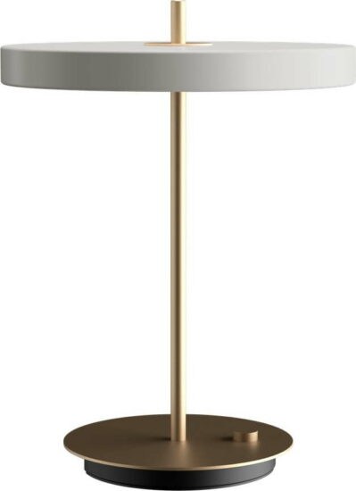 Bílá LED stmívatelná stolní lampa s kovovým stínidlem (výška