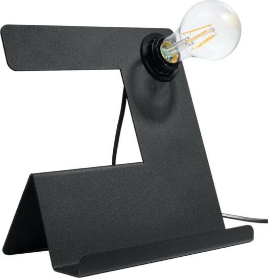 Černá stolní lampa (výška 24 cm)