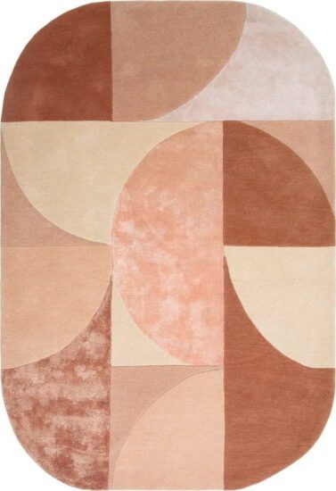 Růžový vlněný koberec 160x230 cm Earth