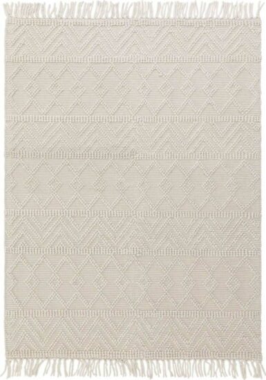 Krémový vlněný koberec 200x290 cm Asra