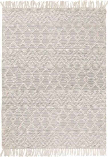 Světle šedý vlněný koberec 160x230 cm