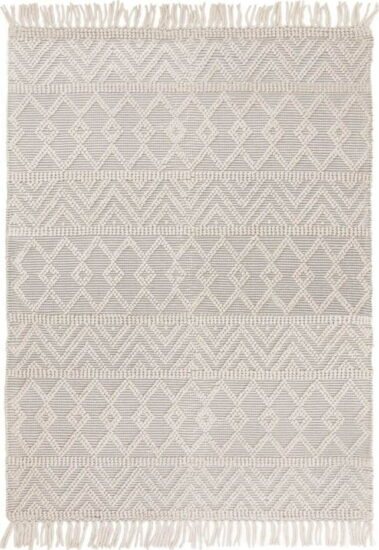 Světle šedý vlněný koberec 200x290 cm