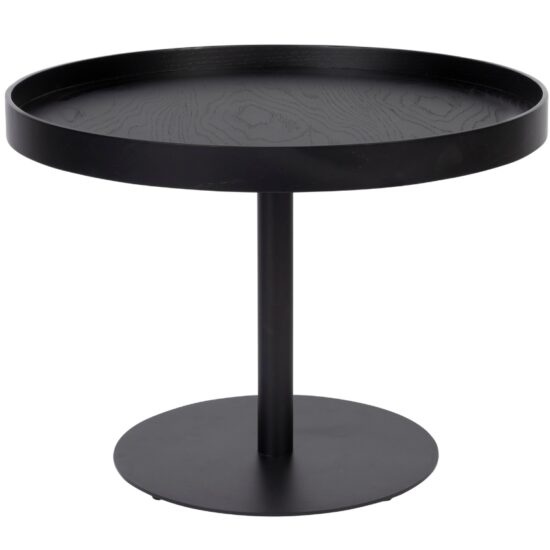 White Label Černý dřevěný odkládací stolek